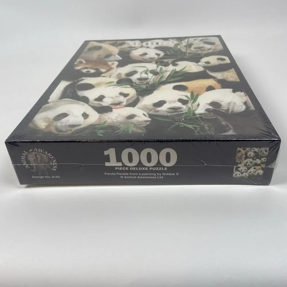 Animal Awareness Panda 1000 Piece  19 x 27 Jigsaw Puzzle England Robbie V New